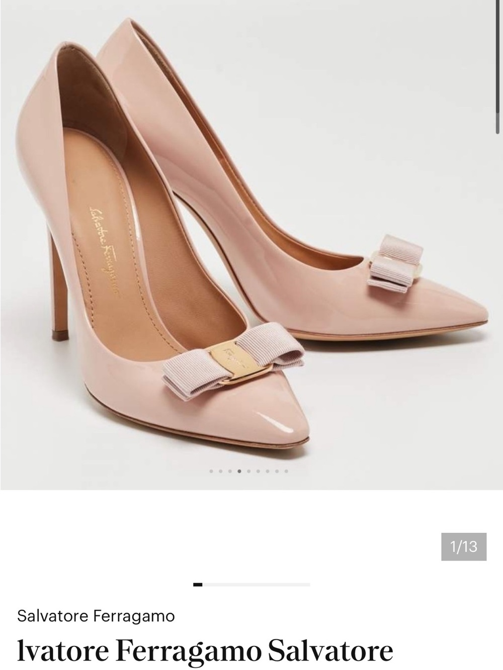 Salvatore Ferragamo Bl Patent Leather Vara Bow Pointed-Toe Pumps. Pink Emy Bow